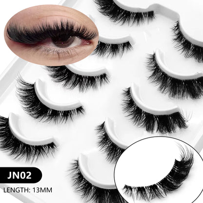 Veltrinay Fake Lashes Mink Lashes Plush 3D False Eyelashes Clear Band Accent Cat Eye Lashes False Lashes Makeup