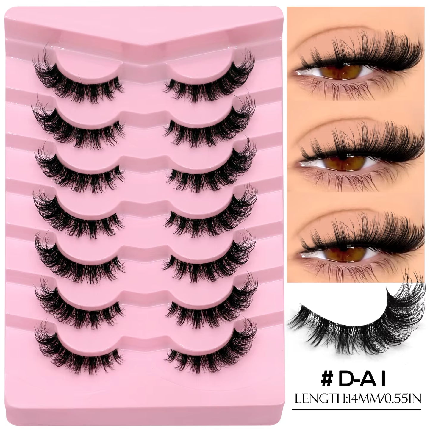 Veltrinay Fake Lashes Mink Lashes Plush 3D False Eyelashes Clear Band Accent Cat Eye Lashes False Lashes Makeup