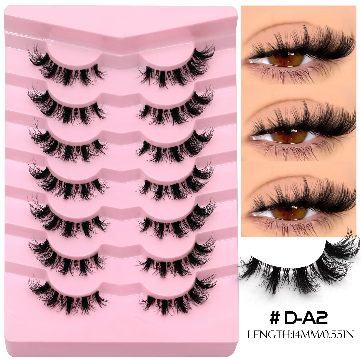 Veltrinay Fake Lashes Mink Lashes Plush 3D False Eyelashes Clear Band Accent Cat Eye Lashes False Lashes Makeup