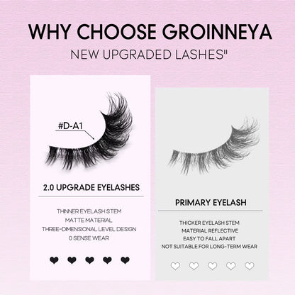 Veltrinay Fake Lashes Mink Lashes Plush 3D False Eyelashes Clear Band Accent Cat Eye Lashes False Lashes Makeup