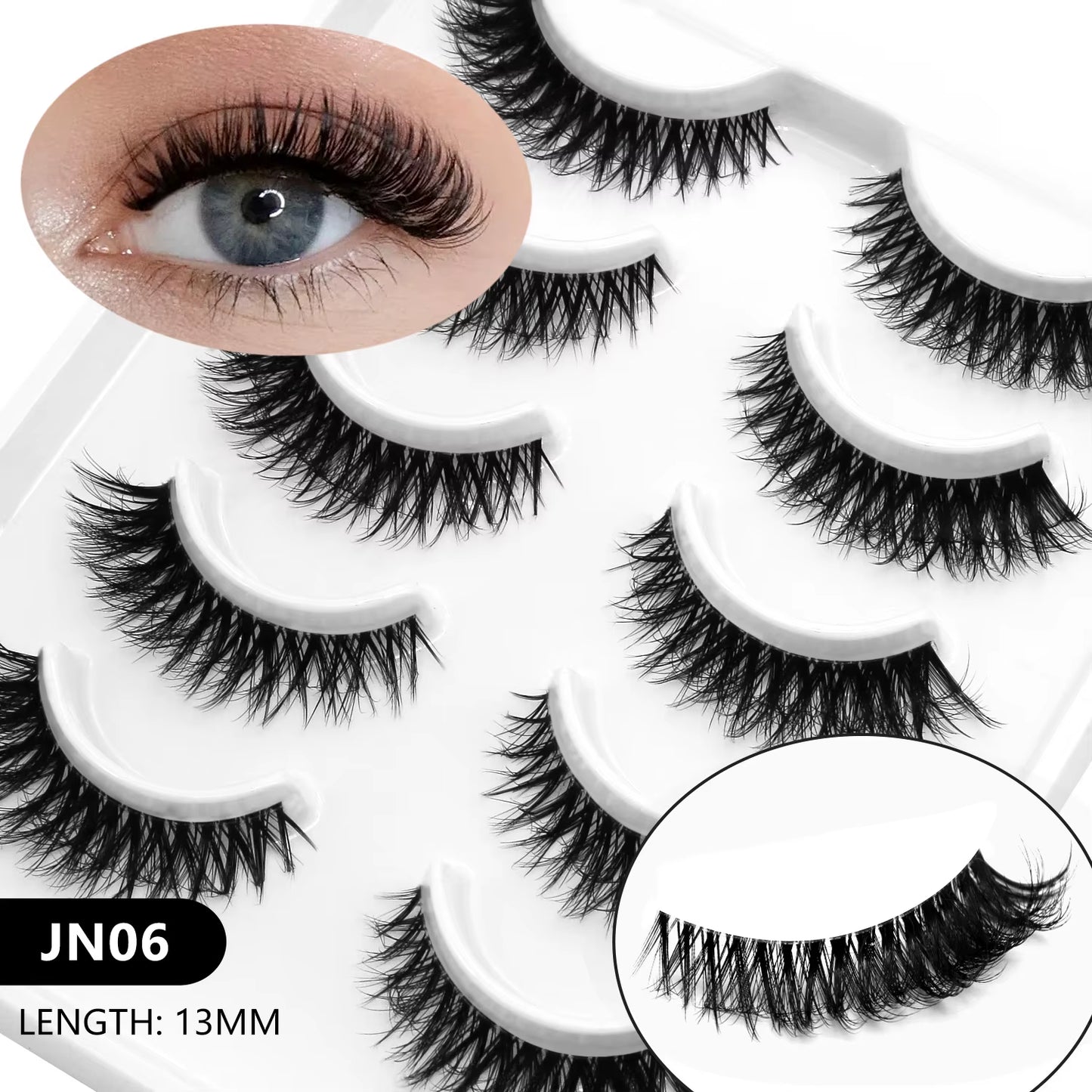 Veltrinay Fake Lashes Mink Lashes Plush 3D False Eyelashes Clear Band Accent Cat Eye Lashes False Lashes Makeup