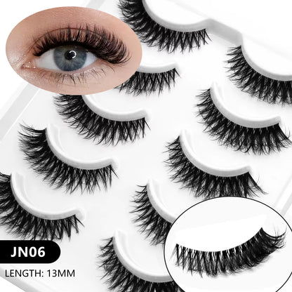 Veltrinay Fake Lashes Mink Lashes Plush 3D False Eyelashes Clear Band Accent Cat Eye Lashes False Lashes Makeup
