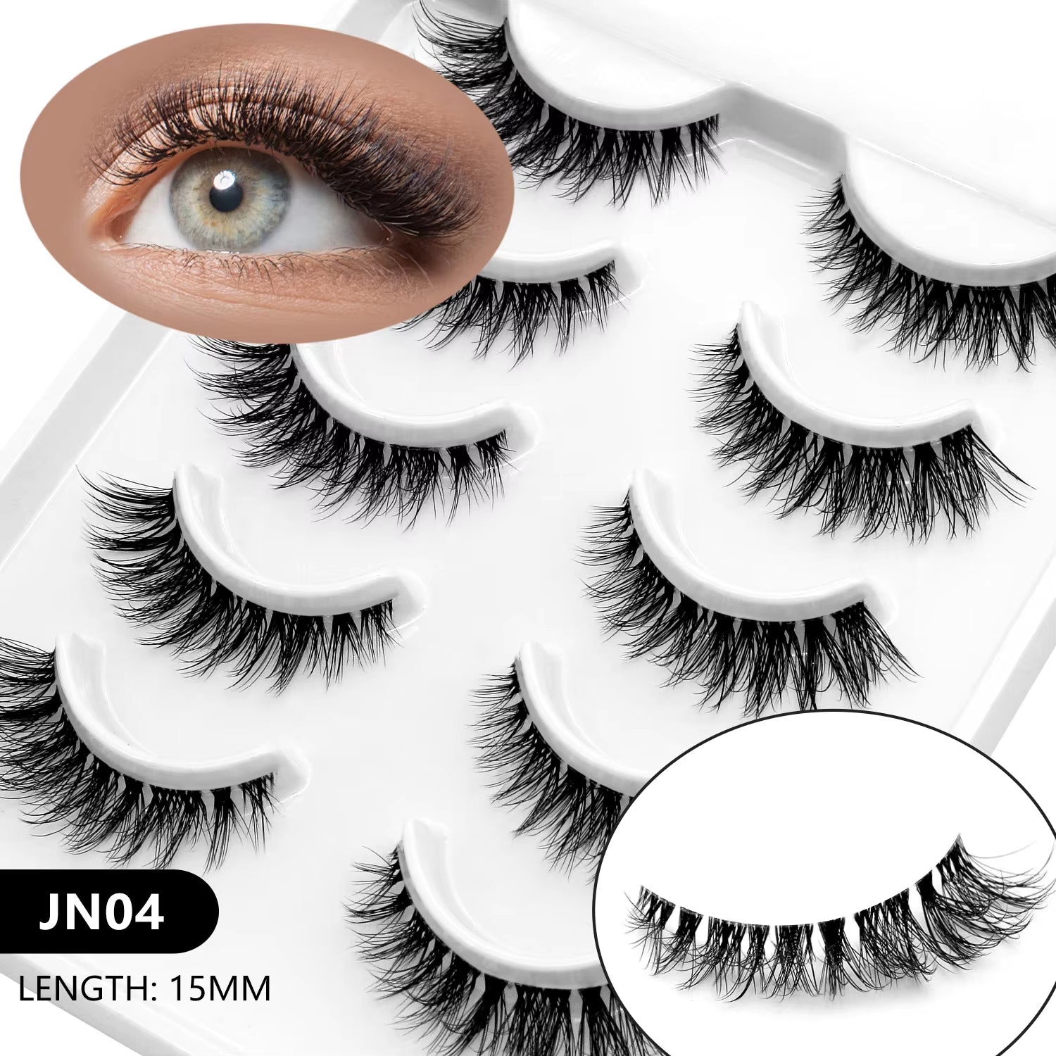 Veltrinay Fake Lashes Mink Lashes Plush 3D False Eyelashes Clear Band Accent Cat Eye Lashes False Lashes Makeup