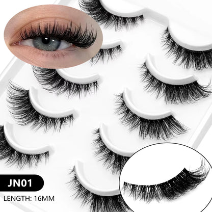 Veltrinay Fake Lashes Mink Lashes Plush 3D False Eyelashes Clear Band Accent Cat Eye Lashes False Lashes Makeup