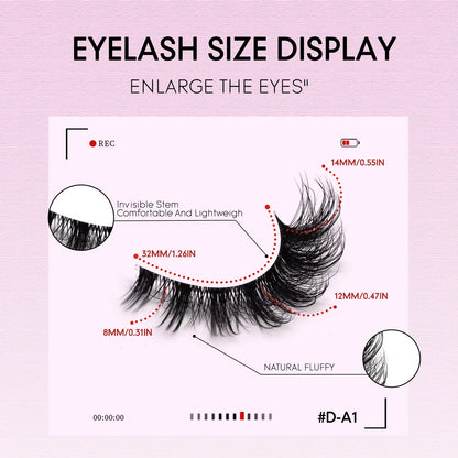 Veltrinay Fake Lashes Mink Lashes Plush 3D False Eyelashes Clear Band Accent Cat Eye Lashes False Lashes Makeup