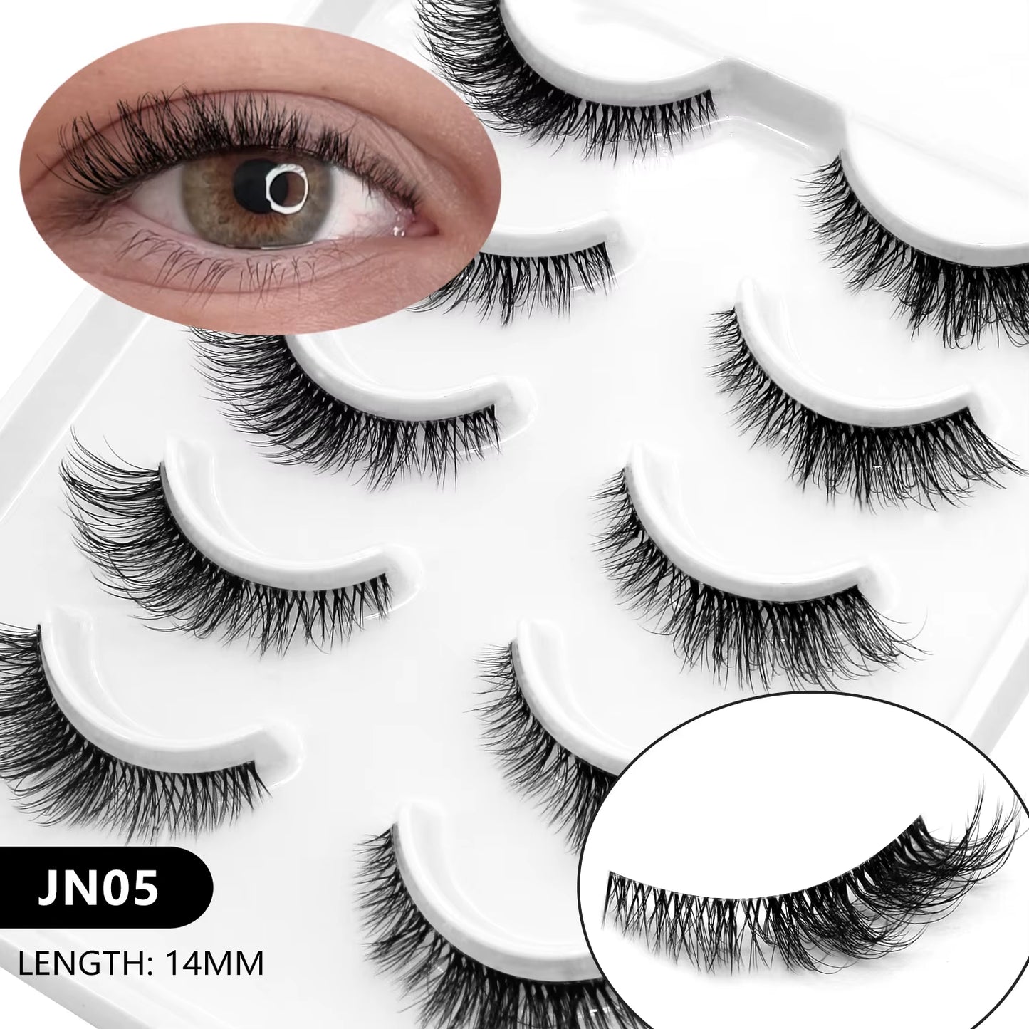 Veltrinay Fake Lashes Mink Lashes Plush 3D False Eyelashes Clear Band Accent Cat Eye Lashes False Lashes Makeup