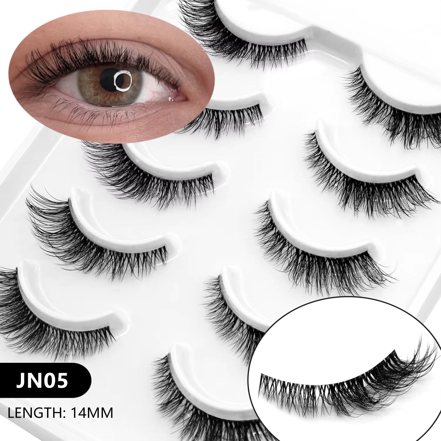 Veltrinay Fake Lashes Mink Lashes Plush 3D False Eyelashes Clear Band Accent Cat Eye Lashes False Lashes Makeup