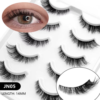 Veltrinay Fake Lashes Mink Lashes Plush 3D False Eyelashes Clear Band Accent Cat Eye Lashes False Lashes Makeup