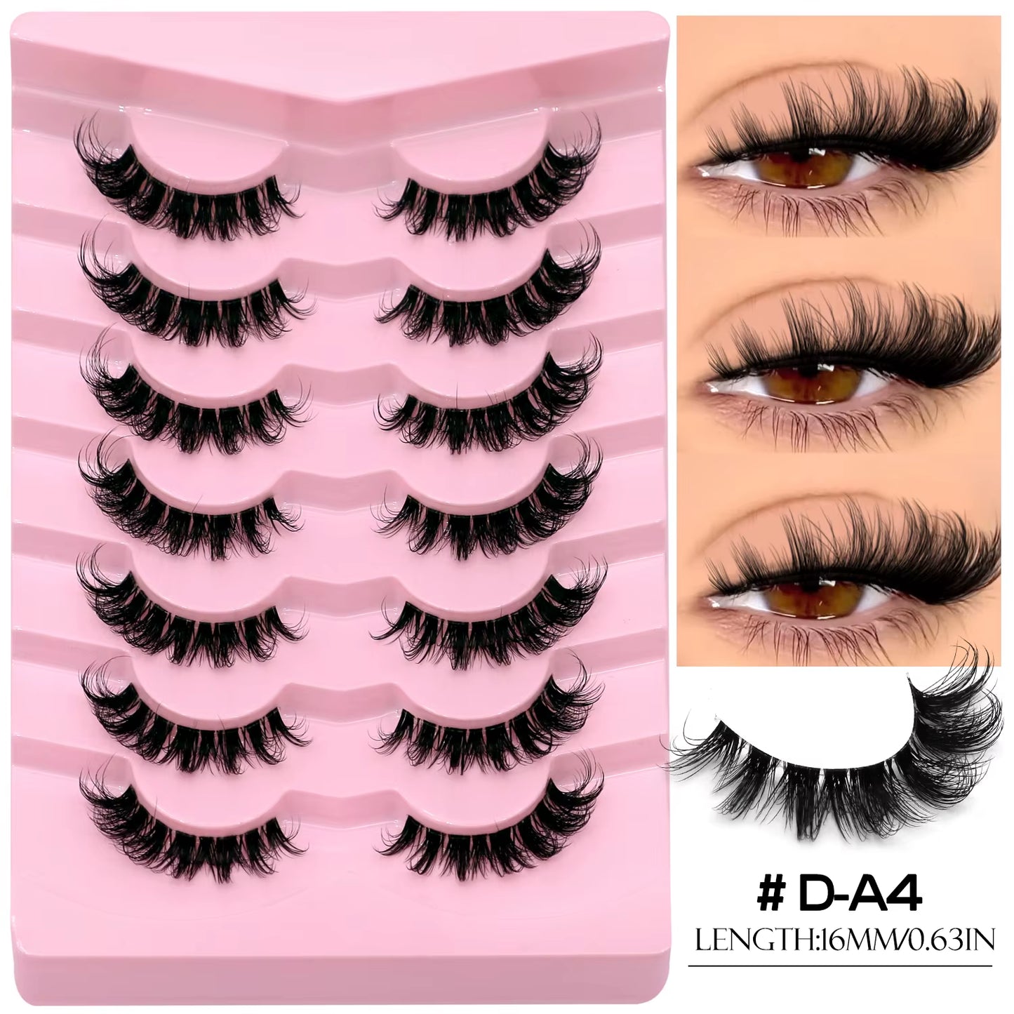 Veltrinay Fake Lashes Mink Lashes Plush 3D False Eyelashes Clear Band Accent Cat Eye Lashes False Lashes Makeup